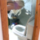 A blonde, Dutch girl rushes into the bathroom and attempts to shit into a toilet while bending over in front of it. She mostly misses and hits the seat instead. 2 angles shown. Presented in 720P HD. Over 5 minutes.